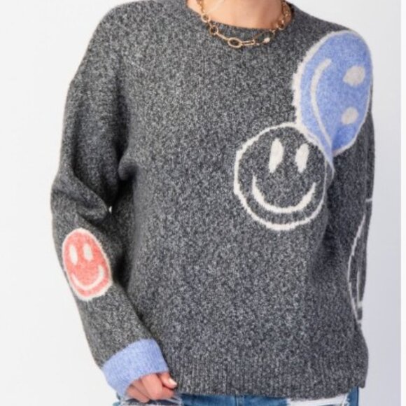 SWEATER PULLOVER - SMILEY FACE KNIT - Picture 3 of 4